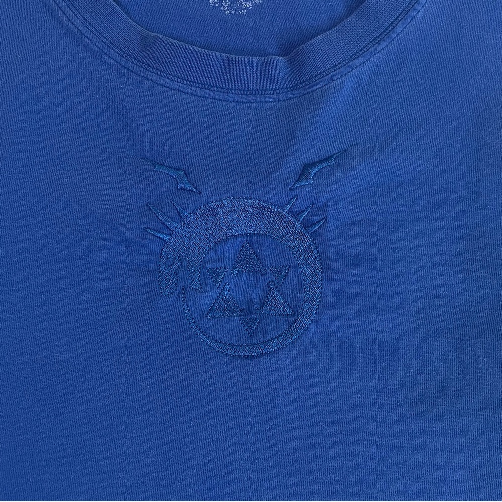 Full Metal Alchemist Custom Embroidered Tee Shirt, XL, Blue, Anime T-Shirt